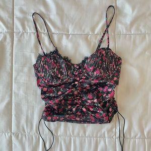 Silky floral crop top